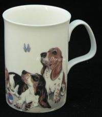 Roy Kirkham DOG LOVERS Bassett Hounds Coffee Mug